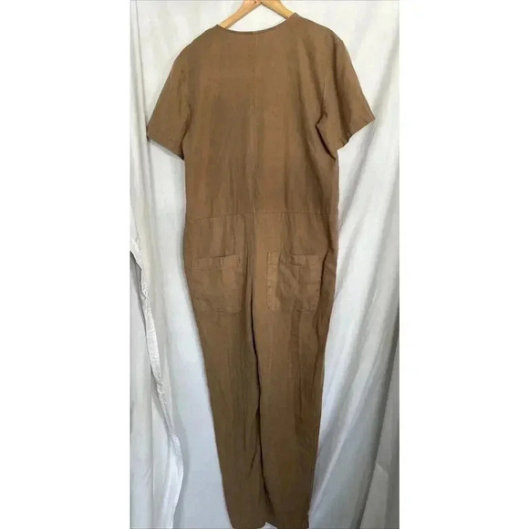 Rylee & Cru Tencel Linen Blend Utility Jumpsuit Brown Romper Pockets Size M - Picture 8 of 14